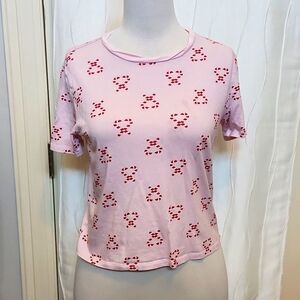 Forever 21 Candy Cane Heart Print Pajamas